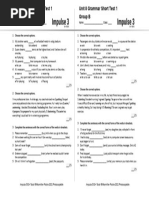 Unit 8 Grammar Short Test 1 A+b