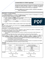 AE18 Nomenclature en Chimie Organique