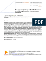 Jurnal - Human Resource Management Practices and Job Performance Under Investigation