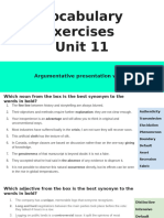 2.2 Argumentative PPT - Unit 11 Vocabulary Exercises