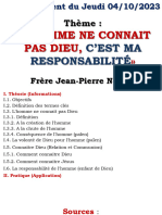 Enseignement Homme Ne Connait Pas Dieu-Ma Responsabilite - Mokambi JP