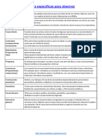 Cosas Específicas para Observar