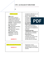 Biologie N°1 - La Cellule Et Son Étude