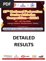 Detailed Results 27th National Federation Senior Athletics Competition 2024