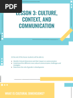 Lesson 3 - Culture, Context, and Communication