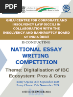 GCCIL-IBBI National Essay Writing Competition, 2024 (Updated)