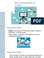 Presentation and Analysis of Business Data - Business Data