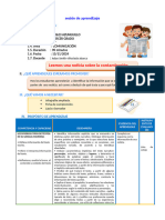 D3 A2 SESION COM. Leemos Una Noticia Sobre La Contaminación