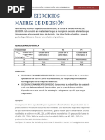 Teoría Ejercicios Matriz de Decisión