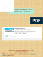 Completing The Audit Contingent Liabilities and Letters