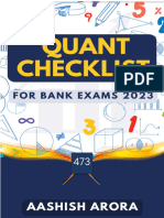 Quant Checklist 473 by Aashish Arora for Bank Exams 2024