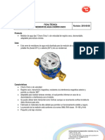 Ficha Tecnica Medidor de Agua Chorro Unico TCL R160 R100