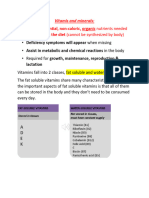 Vitamis and Minerals