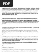 1) La Démocratie Vient Du Grec Demos Signifiant Peuple Et Kratos Qui Signifie Pouvoir Ou Gouvernance. Littéralement, Cela Se Traduit Par Pouvoir Du Peuple. Dans Un Sens Étymologique, La Démocratie