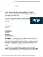 CARB Updates The Low Carbon Fuel Standard To Increase Access To Cleaner Fuels and Zero-Emission Transportation Options