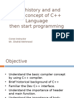 History Basic Concept of C++Pogamming - Languages