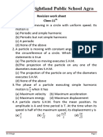 Colonel's Brightland Public School Agra: Revision Work Sheet Class-11