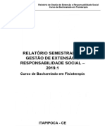 Relatório Semestral Da Gestão de Extensão E Responsabilidade Social - 2019.1