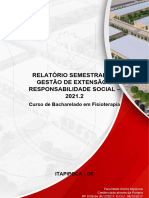 Relatório Semestral Da Gestão de Extensão E Responsabilidade Social - 2021.2