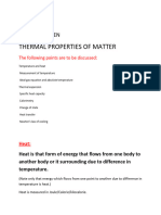 Notes Thermal Properties of Matter.