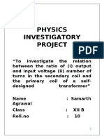 To Investigate Relation Between The Ratio of Input and Output Voltage and Number of Turns of A Self Designed Transformer