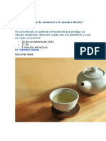 El Té Verde Mejora La Memoria y Te Ayuda A Dormir Como Un Bebé