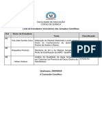 Jornadas Cientificas Classificacao