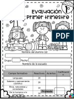 Examen Editable Primer Grado - Primer Trimestre