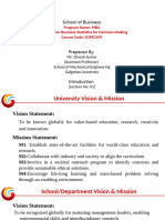 Introductory - Lecture - Plan - Business Statistics For Decision Making 01