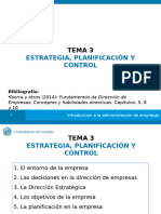 Tema 3 - Estrategia, Planificacion y Control