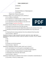 Final Answer Key - Asst Profeesor Radiodiagnosis