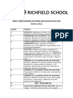 CHEMISTRY YEAR 7 1st TERM LESSON PLAN (WEEK 1,2,3) AND SCHEME OF WORK