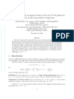 A Description of and An Upper Bound On The Set of Bad Primes in The Study of The Casas-Alvero Conjecture