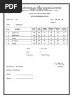 Srimathi Sundaravalli Memorial School: Achievement Record 2022 - 2023 Ii Mid-Term Examination XII B