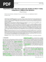 Asymmetry of The Tidal Tails of Open Star Clusters in Direct - Body Integrations in Milgrom-Law Dynamics