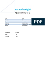 13.1 Mass and Weight Theory Completed