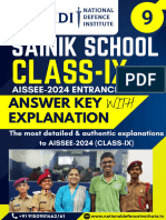 AISSEE 2024 Sainik Class 9 Answer Key