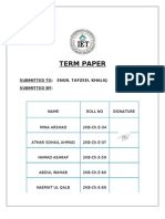 Term Paper: Submitted To: Engr. Tafzeel Khaliq Submitted by