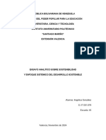 Ensayo Escrito de Sostenibilidad y Enfoque Sistemico Del Desarrollo S.