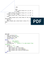 PLSQL Programs