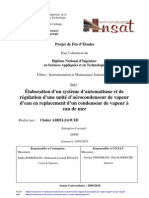 Automatisation Regulation Aerocondenseur Vapeur Rapport Projet Cad