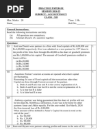 Accountancy Practice Paper 3 Class 12