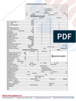 Heat Exchanger Spec Sheet