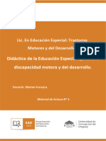 Lic. en Educación Especial: Trastorno Motores y Del Desarrollo