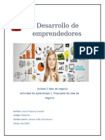 Actividad de Aprendizaje 1. Propuesta de Idea de Negocio