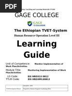 Monitor Implement of Work Plan or Activities