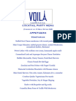 Voila Cocktail Party Menu 2024