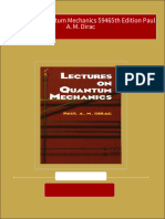 (Ebooks PDF) Download Lectures On Quantum Mechanics 59465th Edition Paul A. M. Dirac Full Chapters