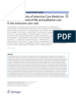 European Society of Intensive Care Medicine Guidelines On End of Life and Palliative Care in The Intensive Care Unit