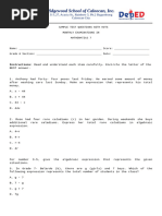 Sample Test Question With HOTS